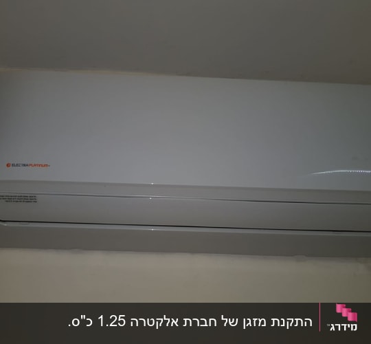 מזגן קיר לבן מותקן על קיר פנימי